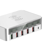 HKM-267603 USB Smart Phone Charging Station with QC3.0 Fast Charge and 1.5m Cable - Multiple Ports for Convenient Charging