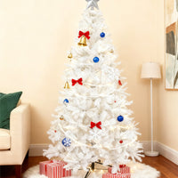 HKM-267667 Slim Artificial Christmas Tree in White - Available in 150cm, 180cm, and 210cm Sizes