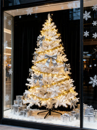 HKM-267667 Slim Artificial Christmas Tree in White - Available in 150cm, 180cm, and 210cm Sizes