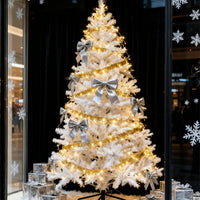 HKM-267667 Slim Artificial Christmas Tree in White - Available in 150cm, 180cm, and 210cm Sizes