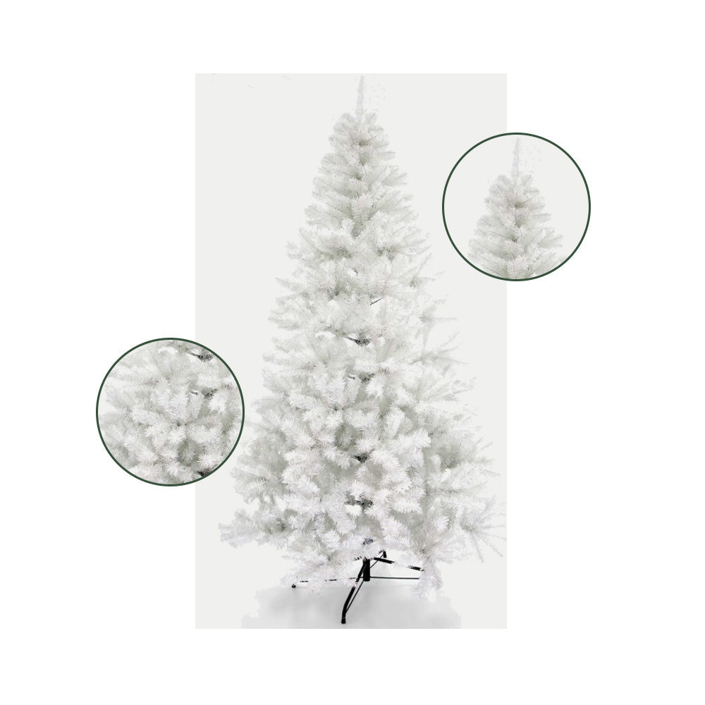 HKM-267667 Slim Artificial Christmas Tree in White - Available in 150cm, 180cm, and 210cm Sizes