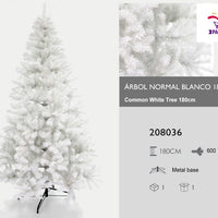 HKM-267667 Slim Artificial Christmas Tree in White - Available in 150cm, 180cm, and 210cm Sizes