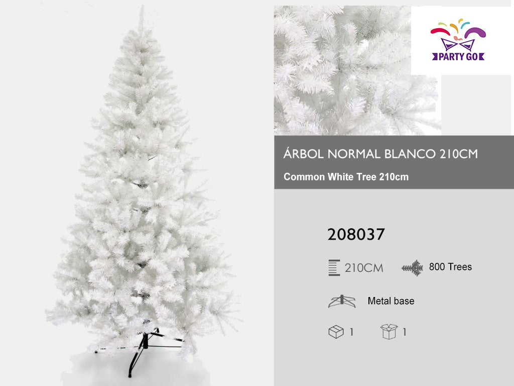 HKM-267667 Slim Artificial Christmas Tree in White - Available in 150cm, 180cm, and 210cm Sizes