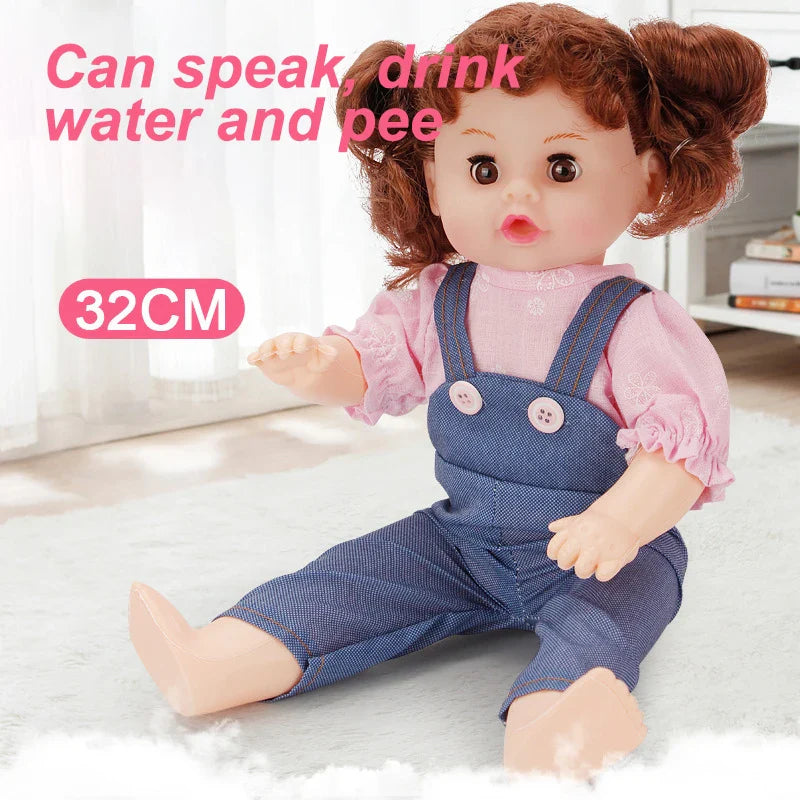 KTX-267795 16 Inch Soft Reborn Doll with Drinking and Crying Function for Ages 2-4, Realistic Baby Toy with Sounds