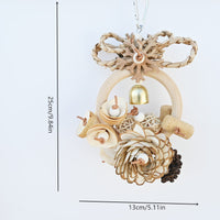HKM-267795 Natural Wood Pine Cone Parrot Toy - Bite-Resistant Gnawing Ring for Birds