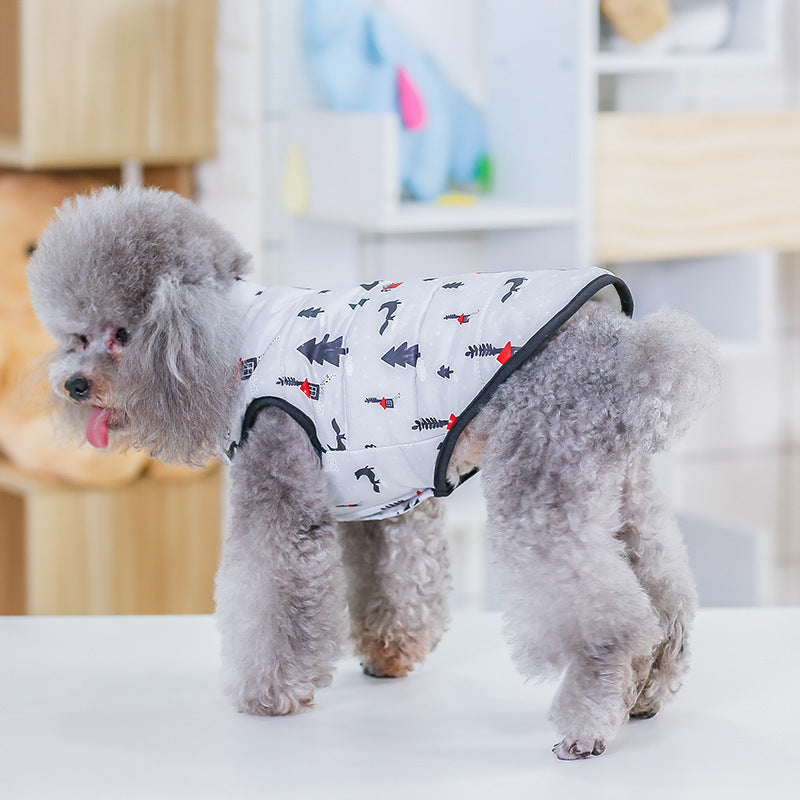 HKM-267859 Casual Cotton Pet Clothes for Autumn and Winter in Royal and Navy Blue