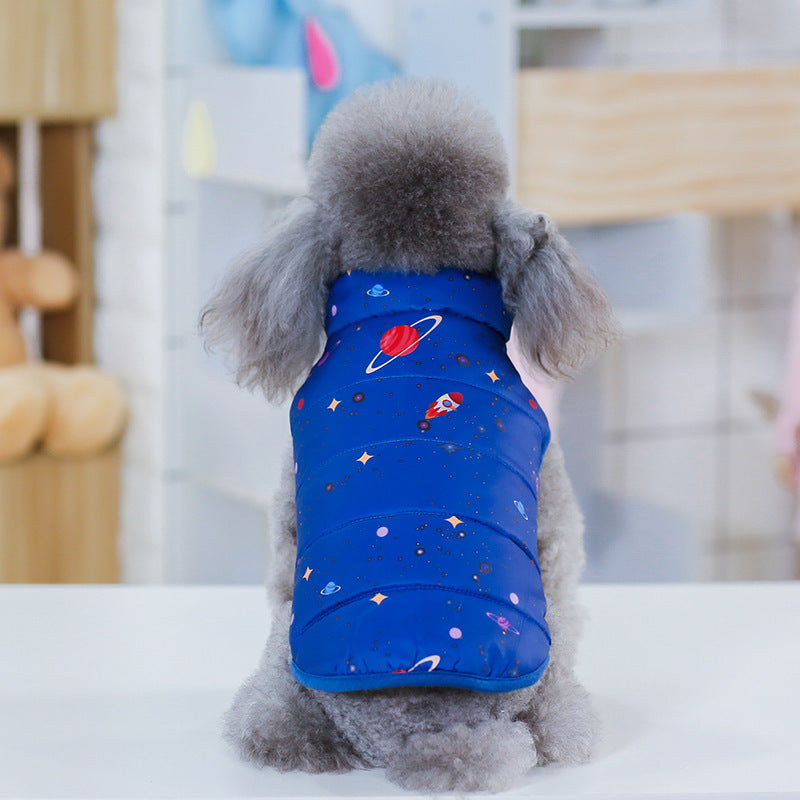 HKM-267859 Casual Cotton Pet Clothes for Autumn and Winter in Royal and Navy Blue