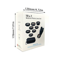 HKM-267923 10-in-1 Fisheye Lens Set with HD Glass and Aluminum-Magnesium Alloy Design for Mobile Phones