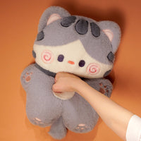 HKM-267987 Cute Cartoon Plush Cat Throw Pillow - Milk, White, and Grey Variants, 30*40 cm