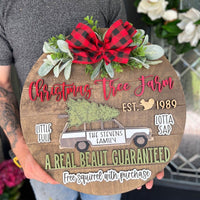 HKM-267987 Wooden Christmas Door Sign Garland for Modern Holiday Decor