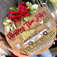 HKM-267987 Wooden Christmas Door Sign Garland for Modern Holiday Decor