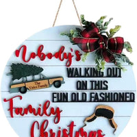 HKM-267987 Wooden Christmas Door Sign Garland for Modern Holiday Decor