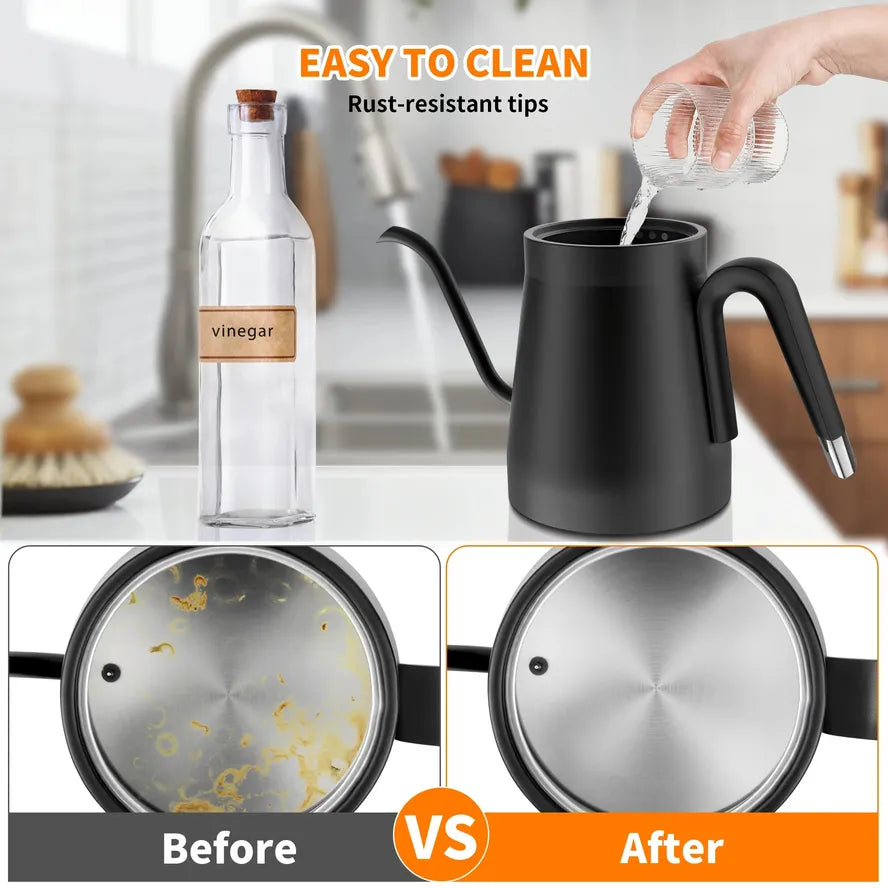 KTX-268307 Smart Gooseneck Electric Kettle for Precision Brewing - Mini Coffee and Tea Water Boiler