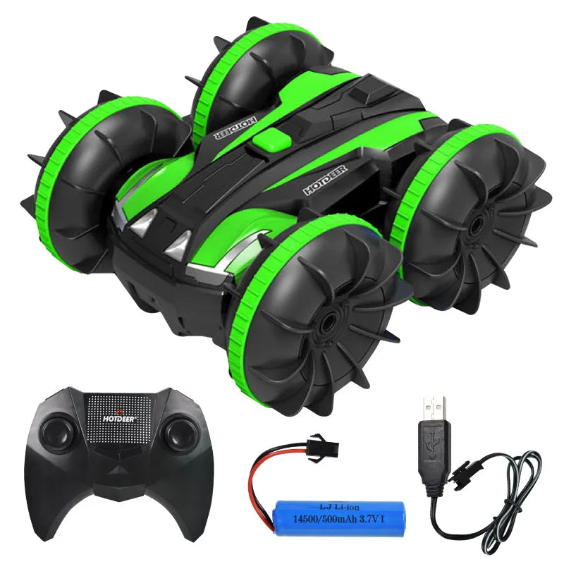 HKM-268691 Amphibious Remote Control Stunt Car - 2.4GHz Double-Sided Climbing Vehicle for Indoor and Outdoor Fun