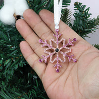 HKM-268819 Elegant Snowflake Projection Pendant in Silver, Pink, and Blue – Customizable Design