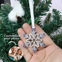 HKM-268819 Elegant Snowflake Projection Pendant in Silver, Pink, and Blue – Customizable Design