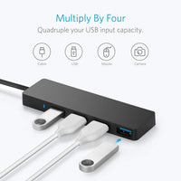 HKM-268883 High-Speed USB 3.0 Hub Splitter with 4 Ports and Overload Protection