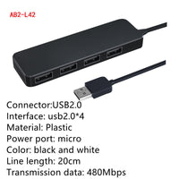 HKM-268883 High-Speed USB 3.0 Hub Splitter with 4 Ports and Overload Protection