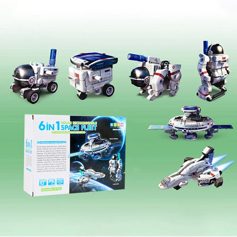 KTX-268947 Solar Powered 6-in-1 DIY Robot Model Kit for Kids, Educational Science & Building Toy, Ages 8+