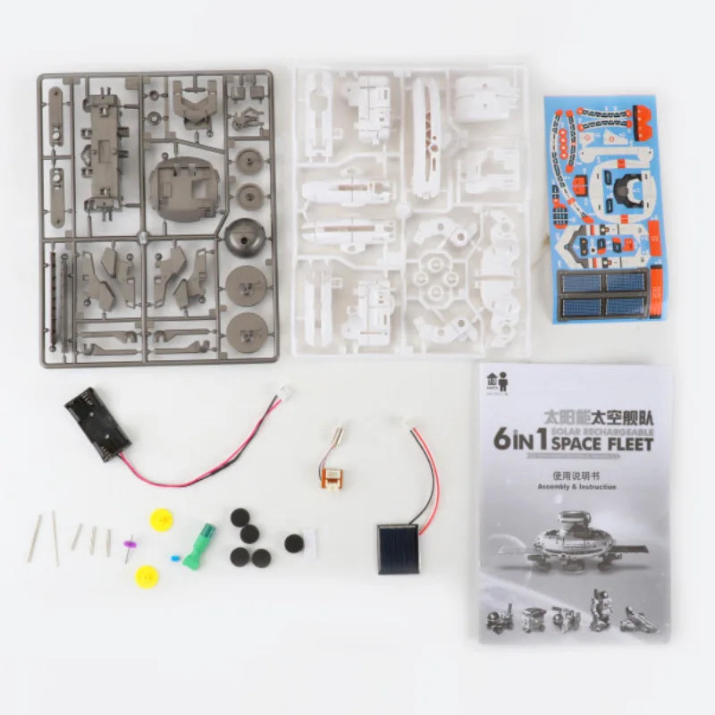 KTX-268947 Solar Powered 6-in-1 DIY Robot Model Kit for Kids, Educational Science & Building Toy, Ages 8+