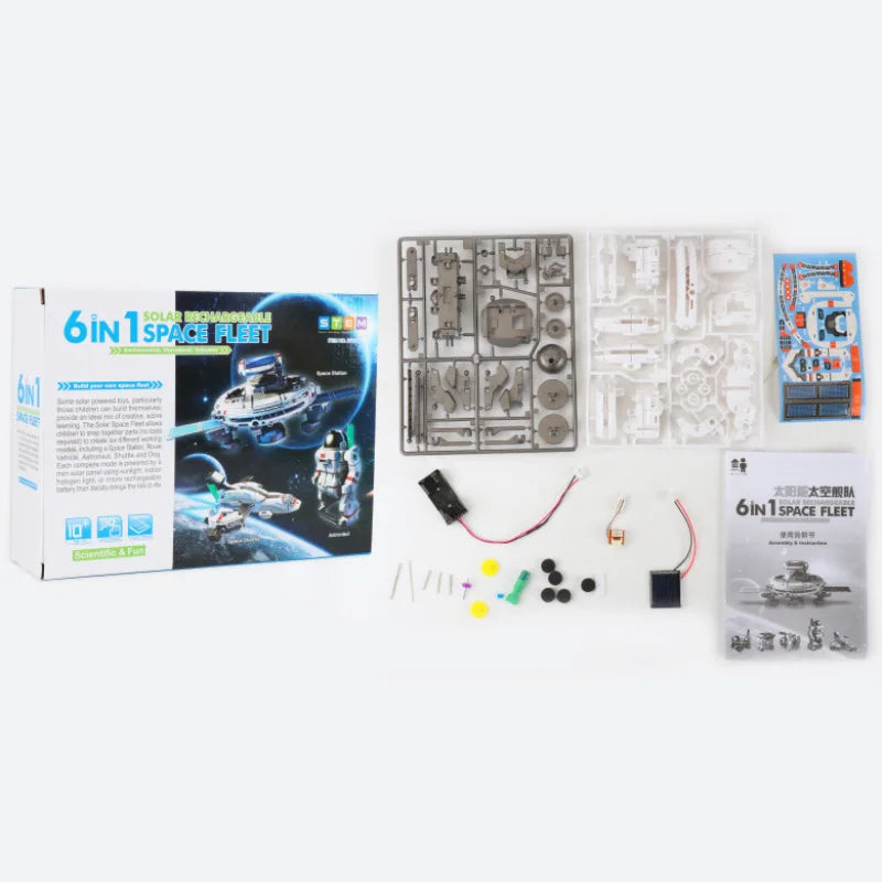 KTX-268947 Solar Powered 6-in-1 DIY Robot Model Kit for Kids, Educational Science & Building Toy, Ages 8+