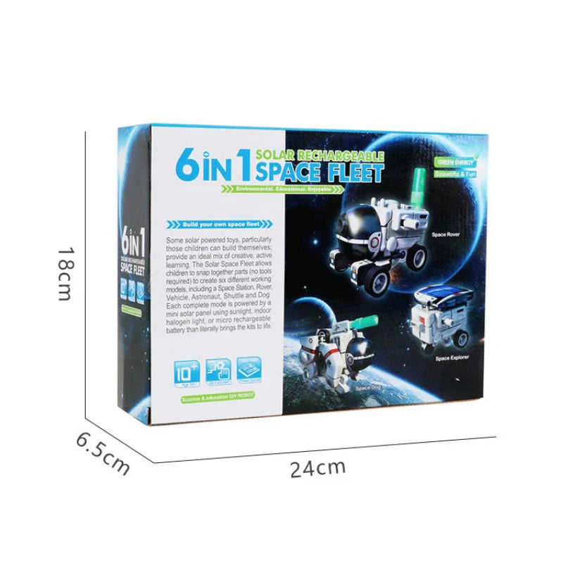 KTX-268947 Solar Powered 6-in-1 DIY Robot Model Kit for Kids, Educational Science & Building Toy, Ages 8+