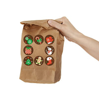 HKM-269459 Kraft Paper Round Stickers for Christmas Day Decoration - 500 Pieces per Roll