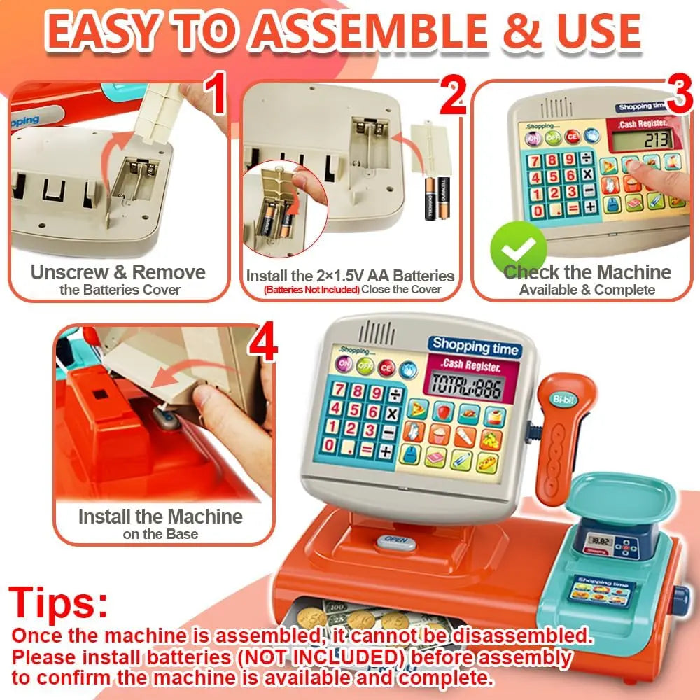 HKM-269523 Electronic Cashier Register Toy for Kids - Pretend Play Supermarket Experience for Ages 2-13