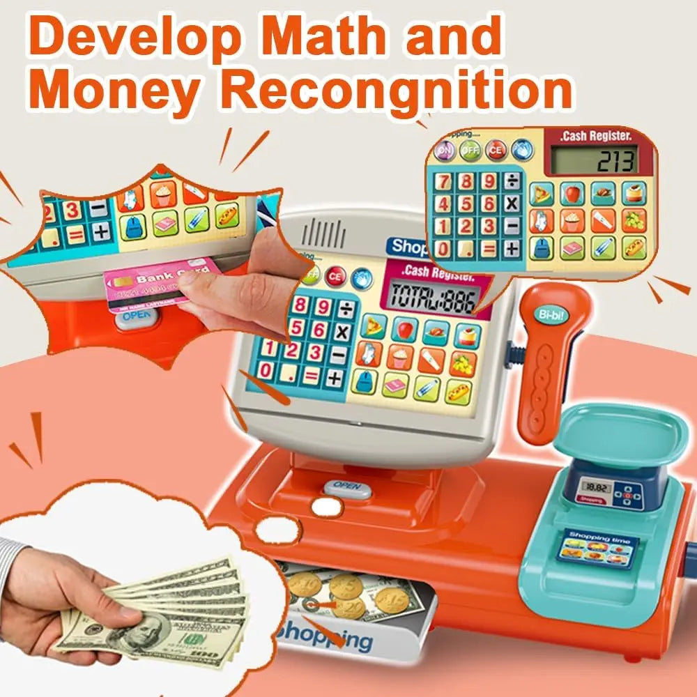 HKM-269523 Electronic Cashier Register Toy for Kids - Pretend Play Supermarket Experience for Ages 2-13