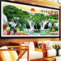 HKM-269843 Complete Embroidery Cross Stitch Kit with Printed Canvas and Essential Materials