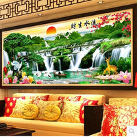 HKM-269843 Complete Embroidery Cross Stitch Kit with Printed Canvas and Essential Materials
