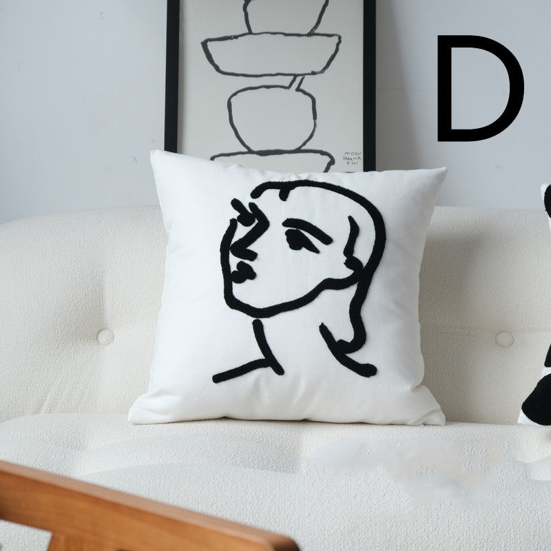 HKM-269843 Plush Modern Minimalist 45x45CM Bedside Cushion Pillow