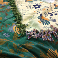 HKM-269843 Pure Cotton Landscape Gauze Towel Blanket with Tassels for Summer, Available in Multiple Sizes