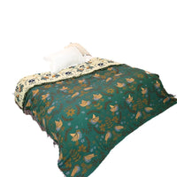 HKM-269843 Pure Cotton Landscape Gauze Towel Blanket with Tassels for Summer, Available in Multiple Sizes