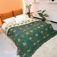 HKM-269843 Pure Cotton Landscape Gauze Towel Blanket with Tassels for Summer, Available in Multiple Sizes
