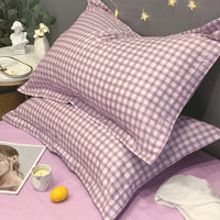 HKM-269907 Cotton Pillowcase Set in Various Plaid and Check Patterns for Home Decor