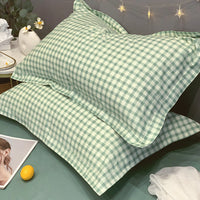 HKM-269907 Cotton Pillowcase Set in Various Plaid and Check Patterns for Home Decor