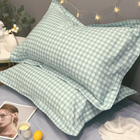 HKM-269907 Cotton Pillowcase Set in Various Plaid and Check Patterns for Home Decor