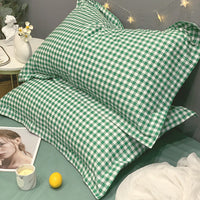 HKM-269907 Cotton Pillowcase Set in Various Plaid and Check Patterns for Home Decor