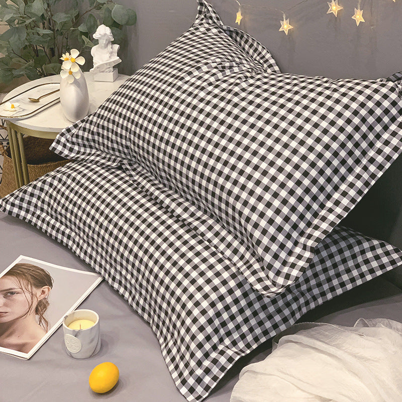 HKM-269907 Cotton Pillowcase Set in Various Plaid and Check Patterns for Home Decor