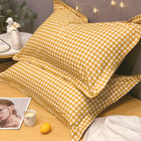 HKM-269907 Cotton Pillowcase Set in Various Plaid and Check Patterns for Home Decor