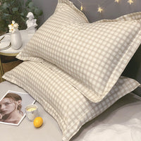 HKM-269907 Cotton Pillowcase Set in Various Plaid and Check Patterns for Home Decor