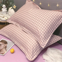 HKM-269907 Cotton Pillowcase Set in Various Plaid and Check Patterns for Home Decor