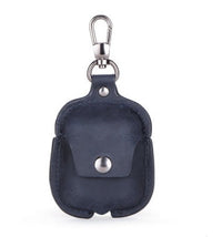 HKM-269907 Leather AirPods Cover with Keychain and Waist Belt Hook, Soft Vintage Design, Charging Hole Access, Compatible with iPhone Models