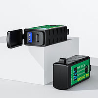 HKM-270035 12V Dual USB Waterproof Motorcycle Charger - SAE to USB, 2400mA Output