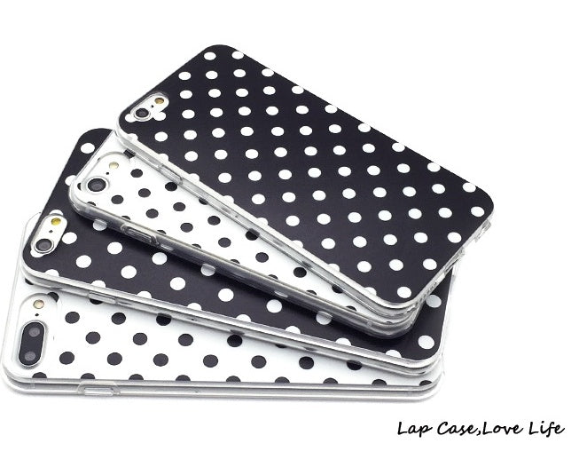 HKM-270099 Polka Dot TPU Protective Phone Case for iPhone Models - Multiple Color Options Available