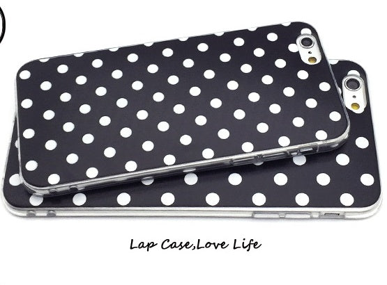 HKM-270099 Polka Dot TPU Protective Phone Case for iPhone Models - Multiple Color Options Available