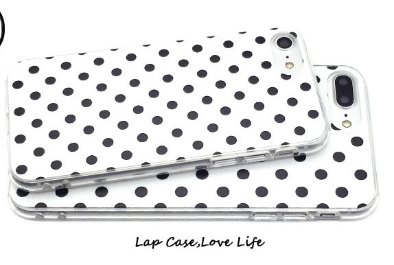 HKM-270099 Polka Dot TPU Protective Phone Case for iPhone Models - Multiple Color Options Available