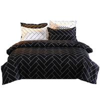 HKM-270163 Cotton Duvet Cover Set with Pillow Cases and Bed Sheet, Multiple Sizes Available
