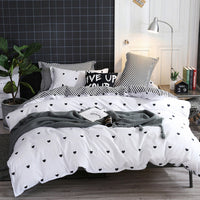 HKM-270163 Cotton Duvet Cover Set with Pillow Cases and Bed Sheet, Multiple Sizes Available